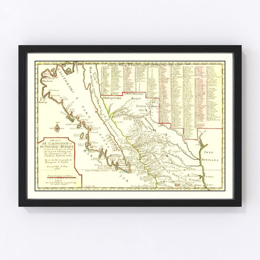 Vintage Map of California 1705
