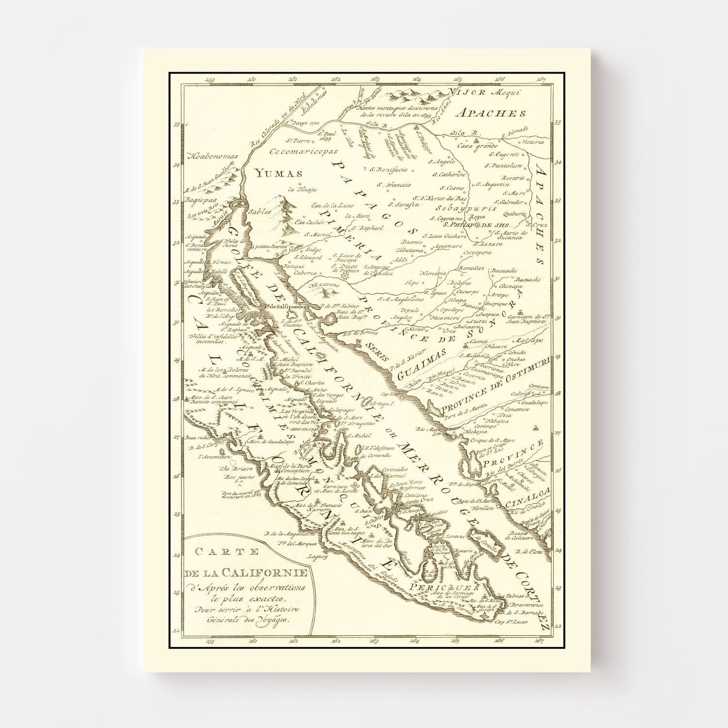 Vintage Map of California 1777