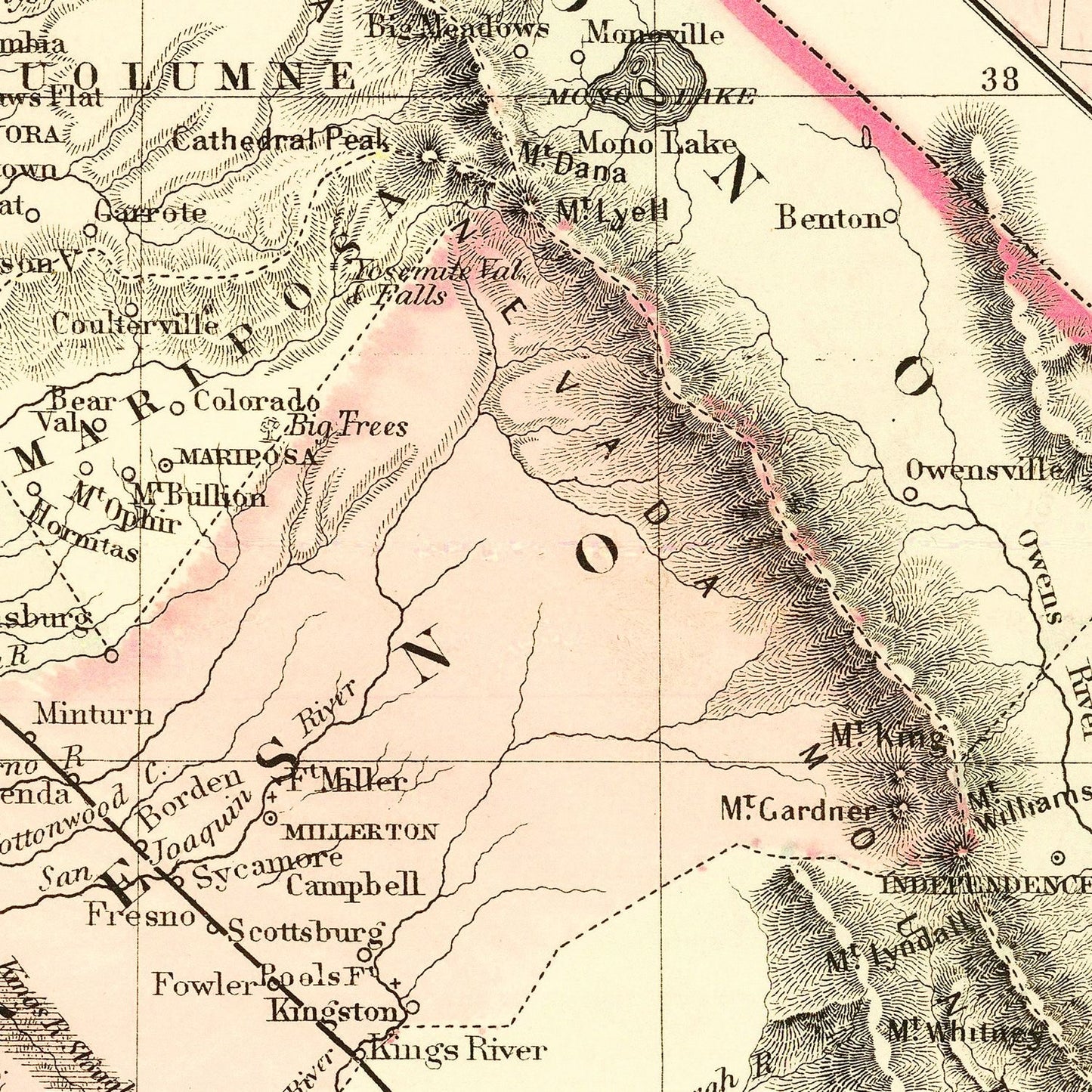 Vintage Map of California 1880