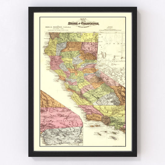 Vintage Map of California 1891