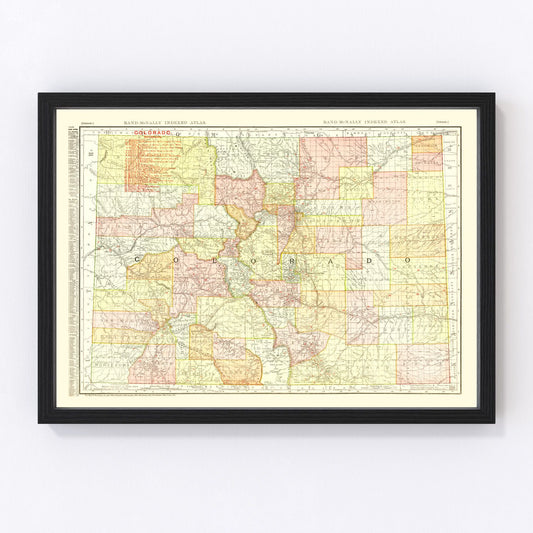 Vintage Map of Colorado 1908