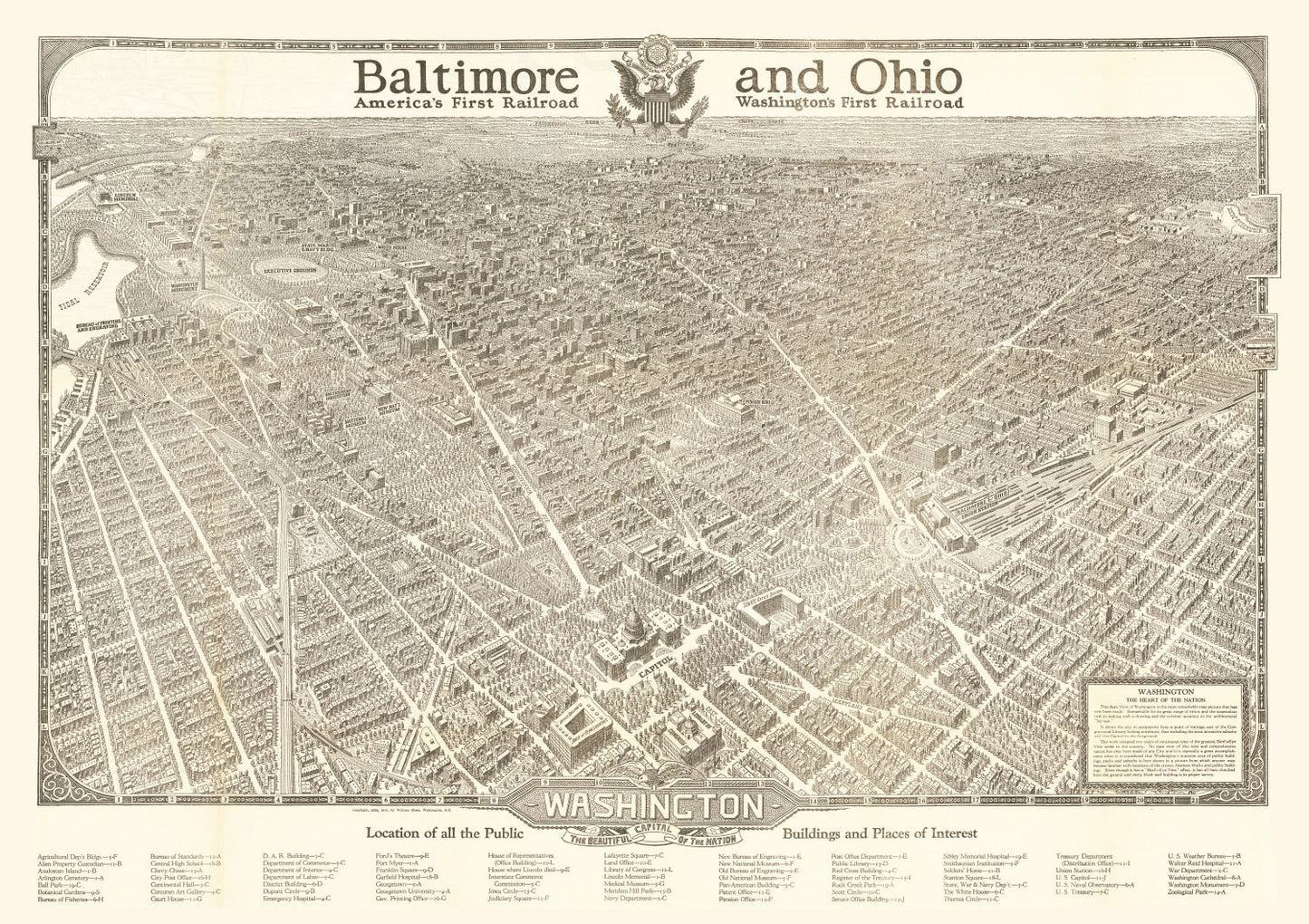 Vintage Map of Washington, DC 1923
