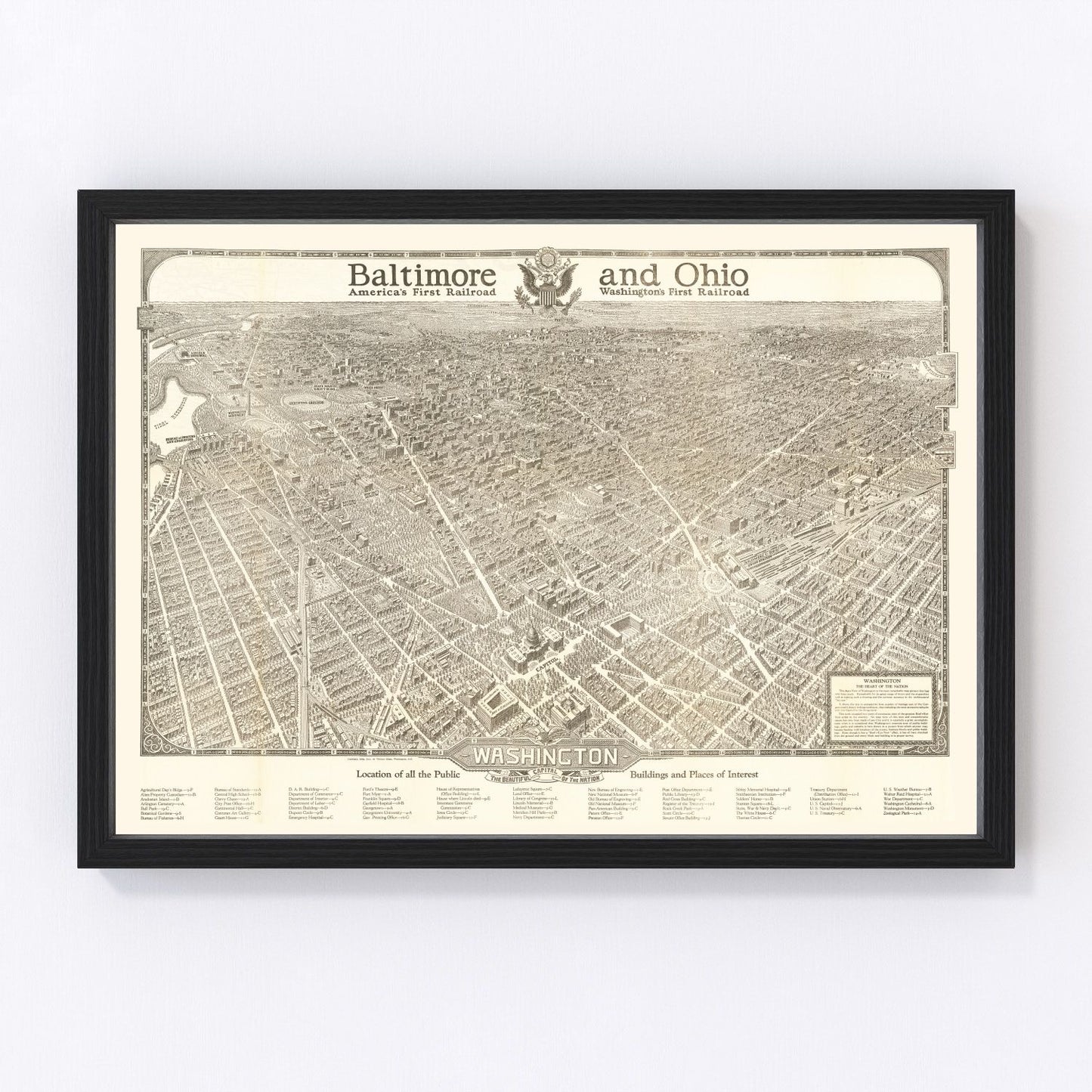 Vintage Map of Washington, DC 1923