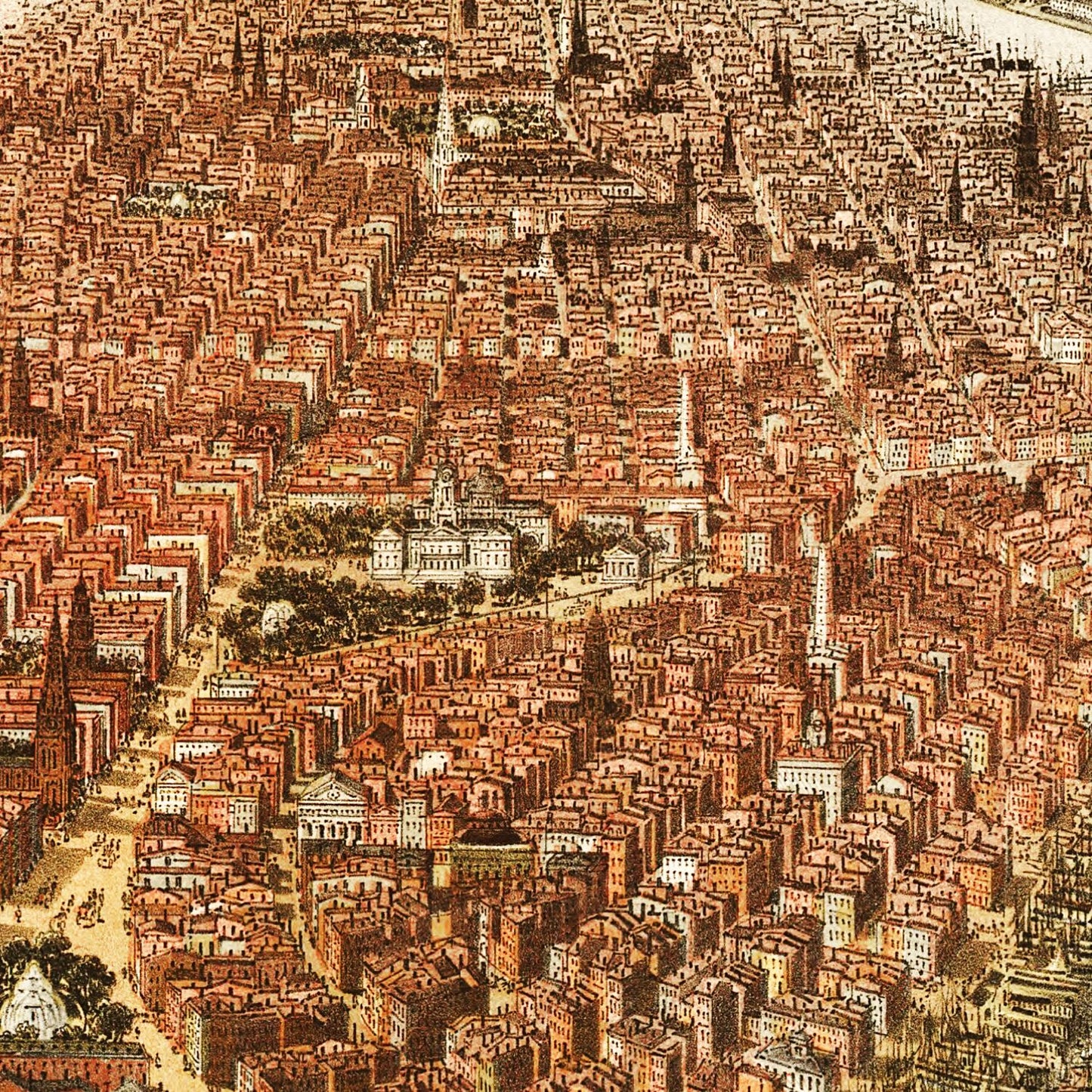 Vintage Map of NYC, New York 1865