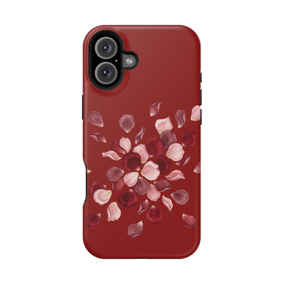 Phone Case — Red Floral Petal Magnetic Impact-Resistant Cover