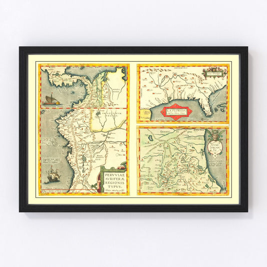 Vintage Map of Florida 1584