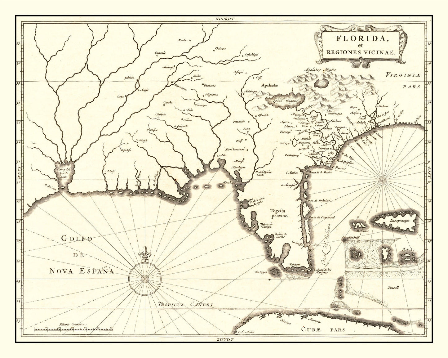Vintage Map of Florida 1834