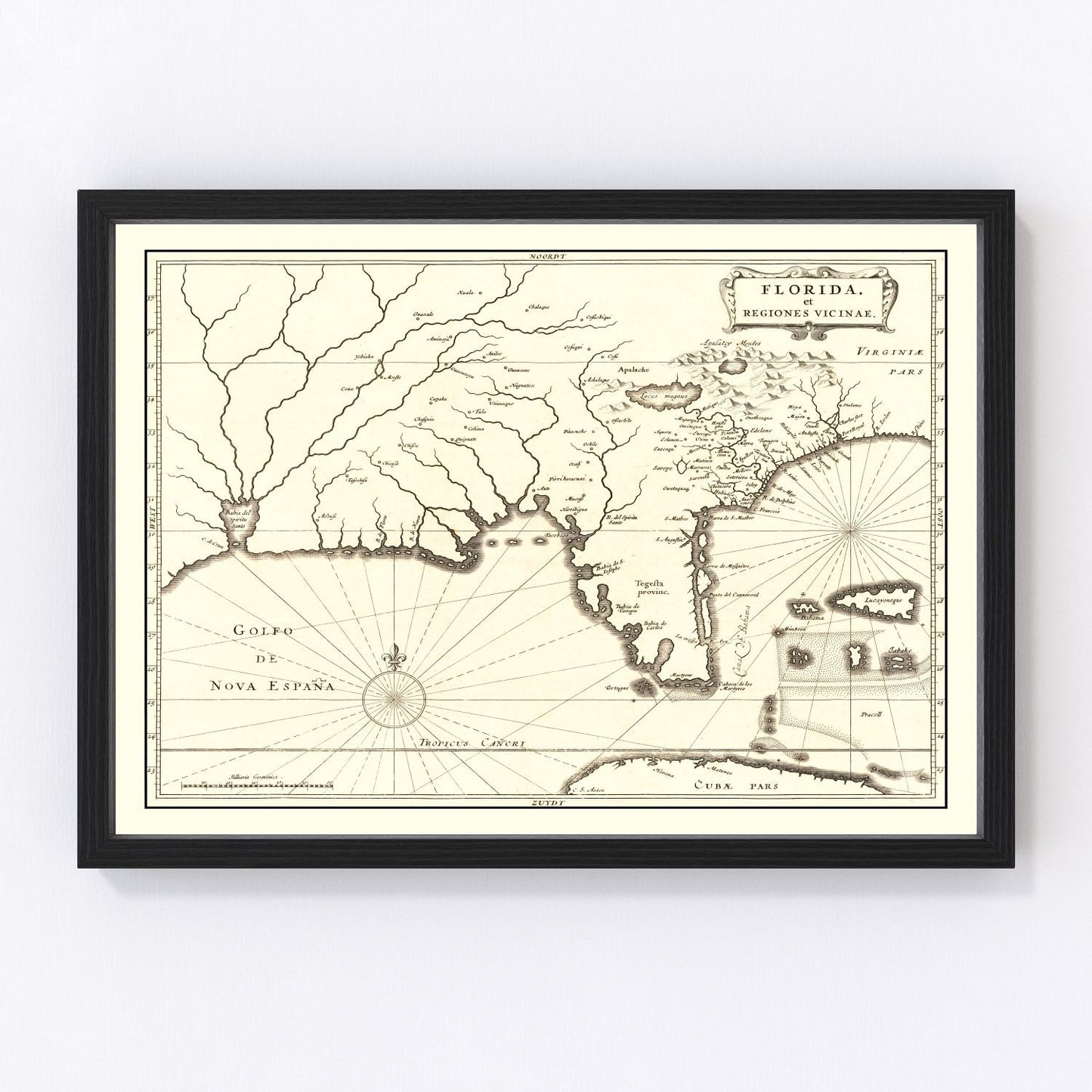Vintage Map of Florida 1834