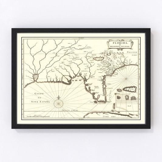 Vintage Map of Florida 1834