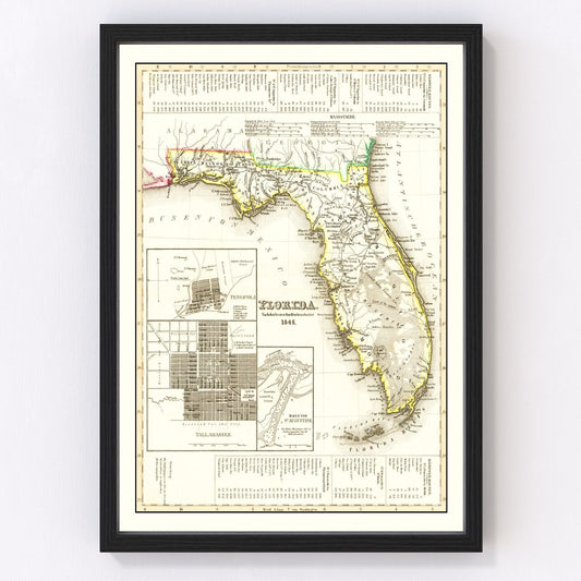 Vintage Map of Florida 1845