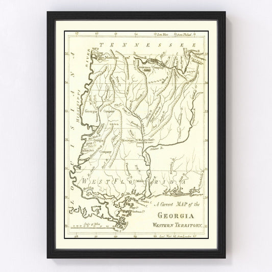 Vintage Map of Georgia 1797