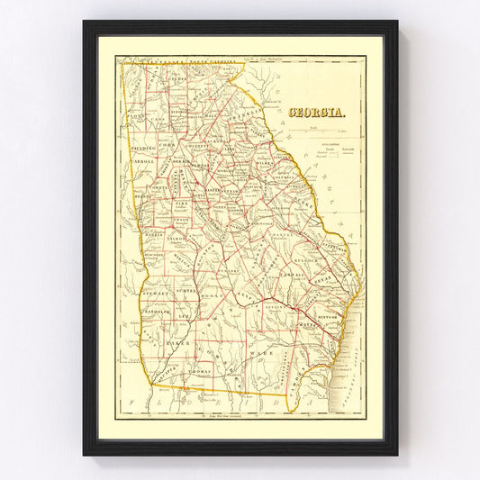 Vintage Map of Georgia 1835
