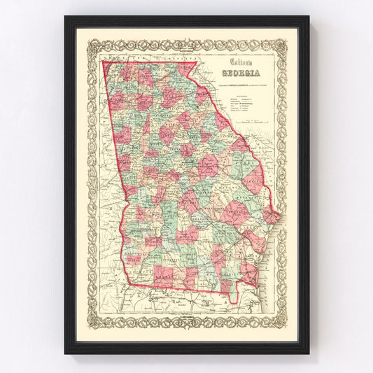 Vintage Map of Georgia 1859