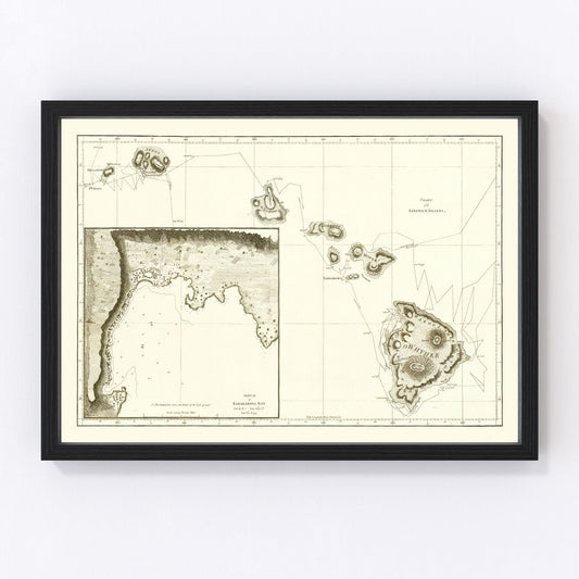 Vintage First Map of Hawaii 1784