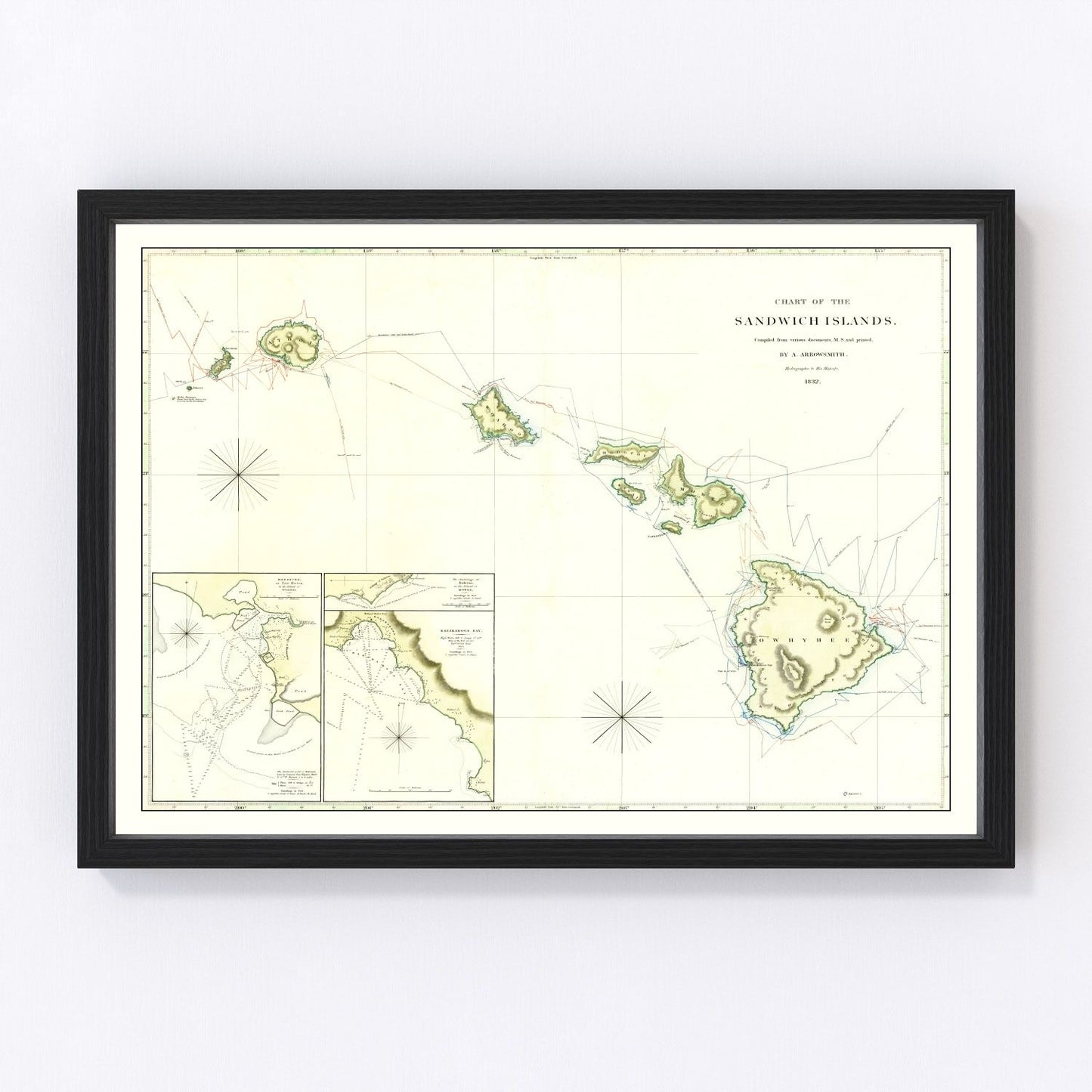 Vintage Map of Hawaii 1832
