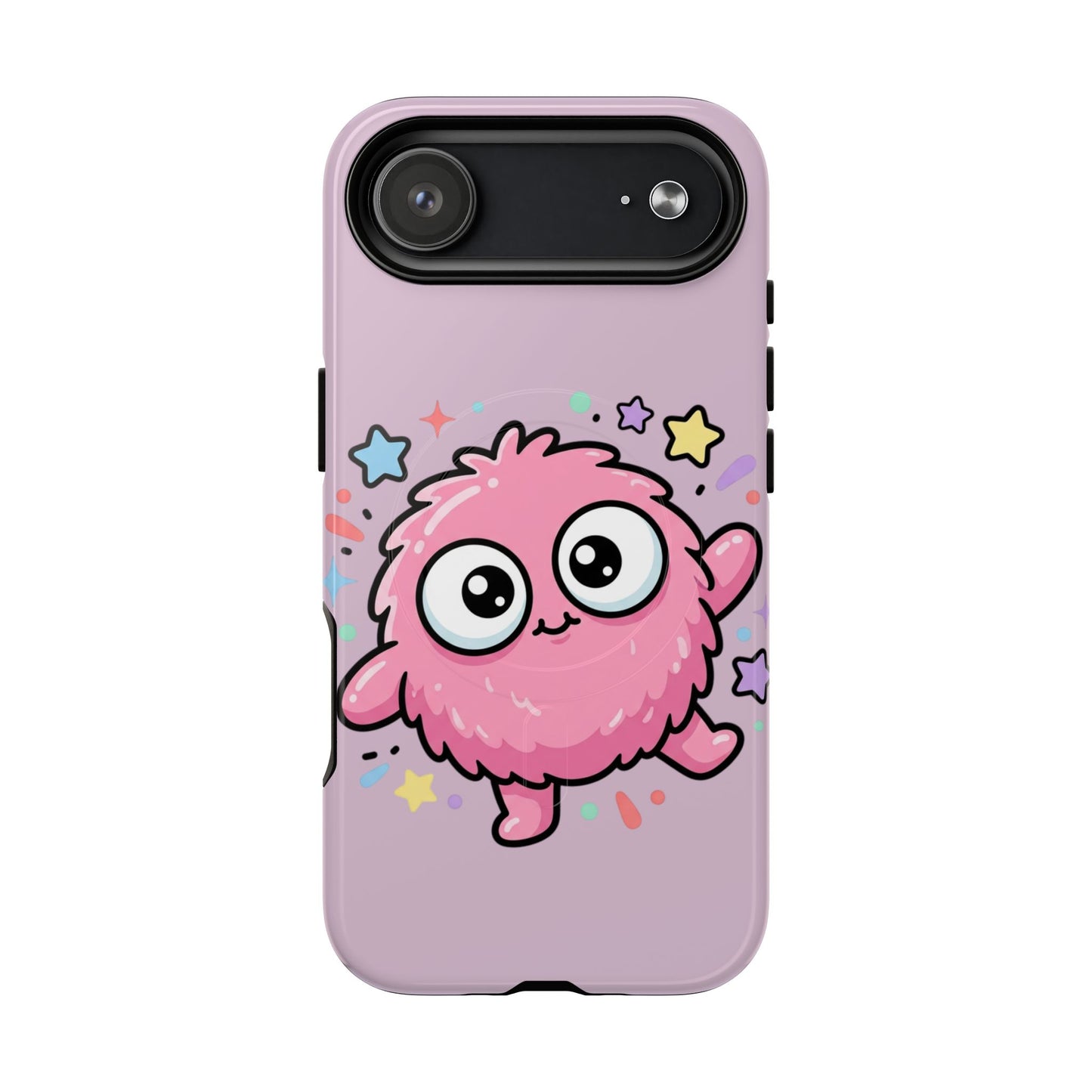Cute Pink Fuzzy Monster Tough Magnetic Phone Case — Cute Kawaii Protective iPhone Cover