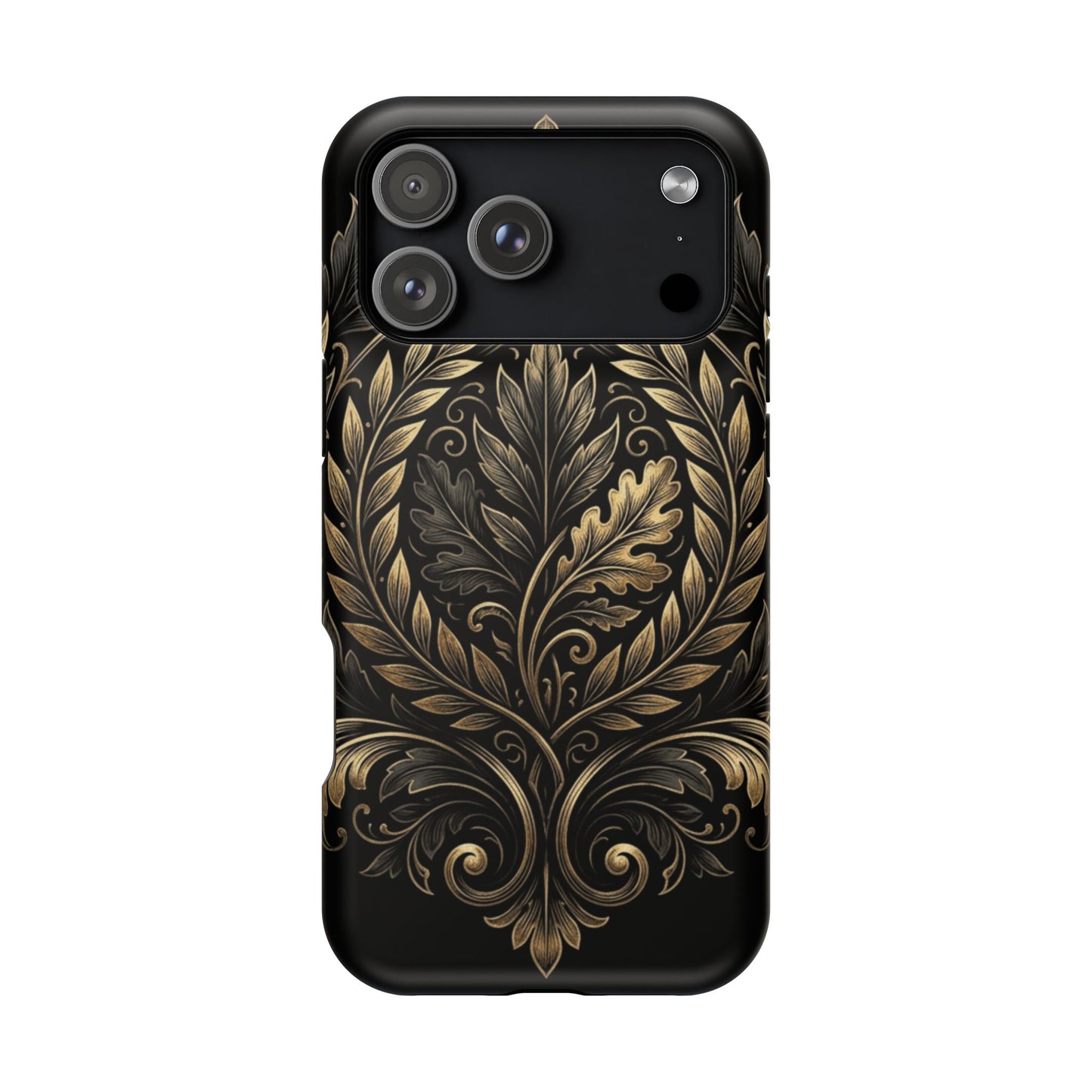 Baroque Gold Leaf Phone Case — Impact-Resistant Protective Cover