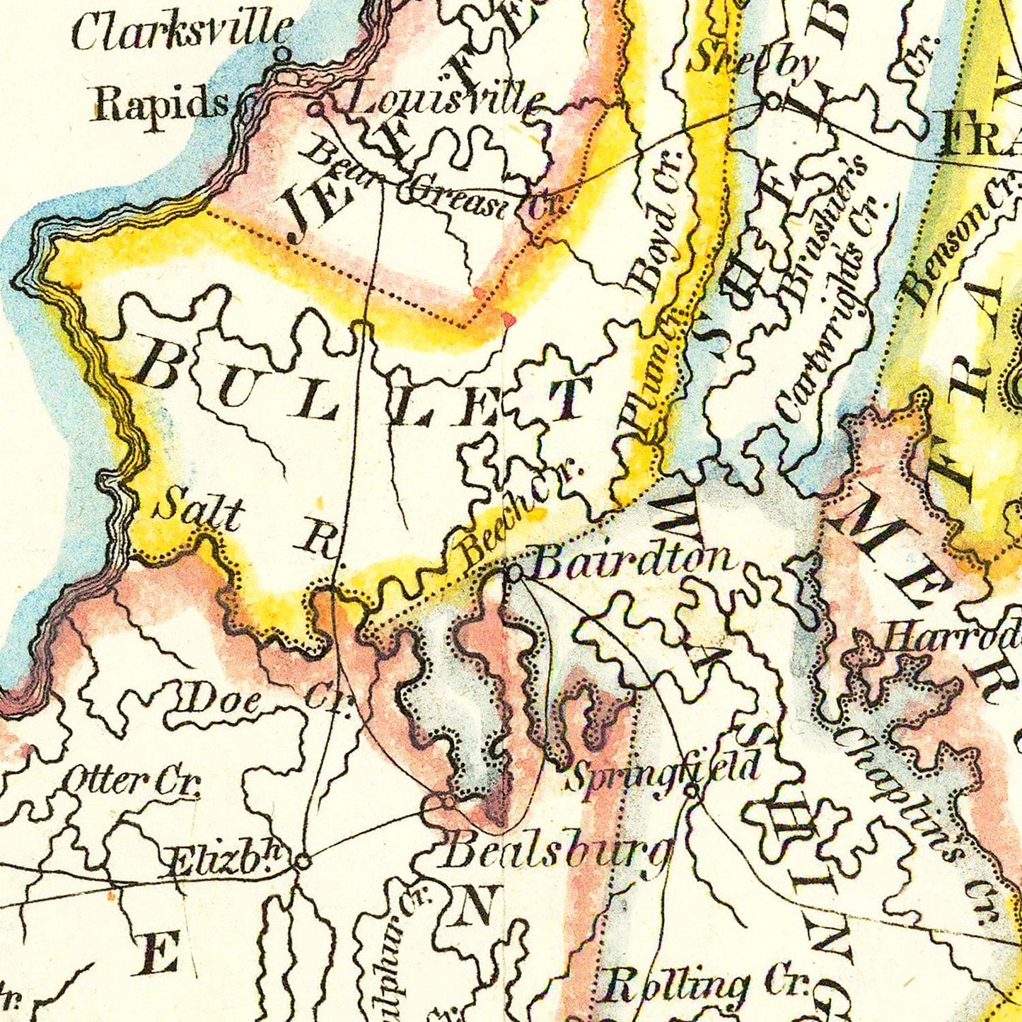 Vintage Map of Kentucky 1814