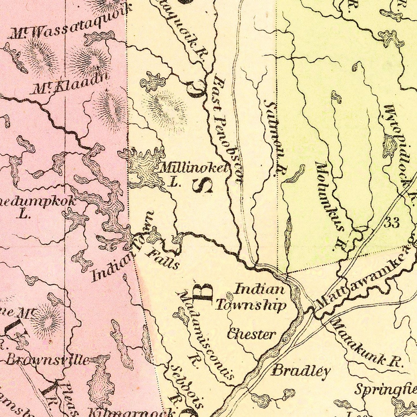 Vintage Map of Maine 1855