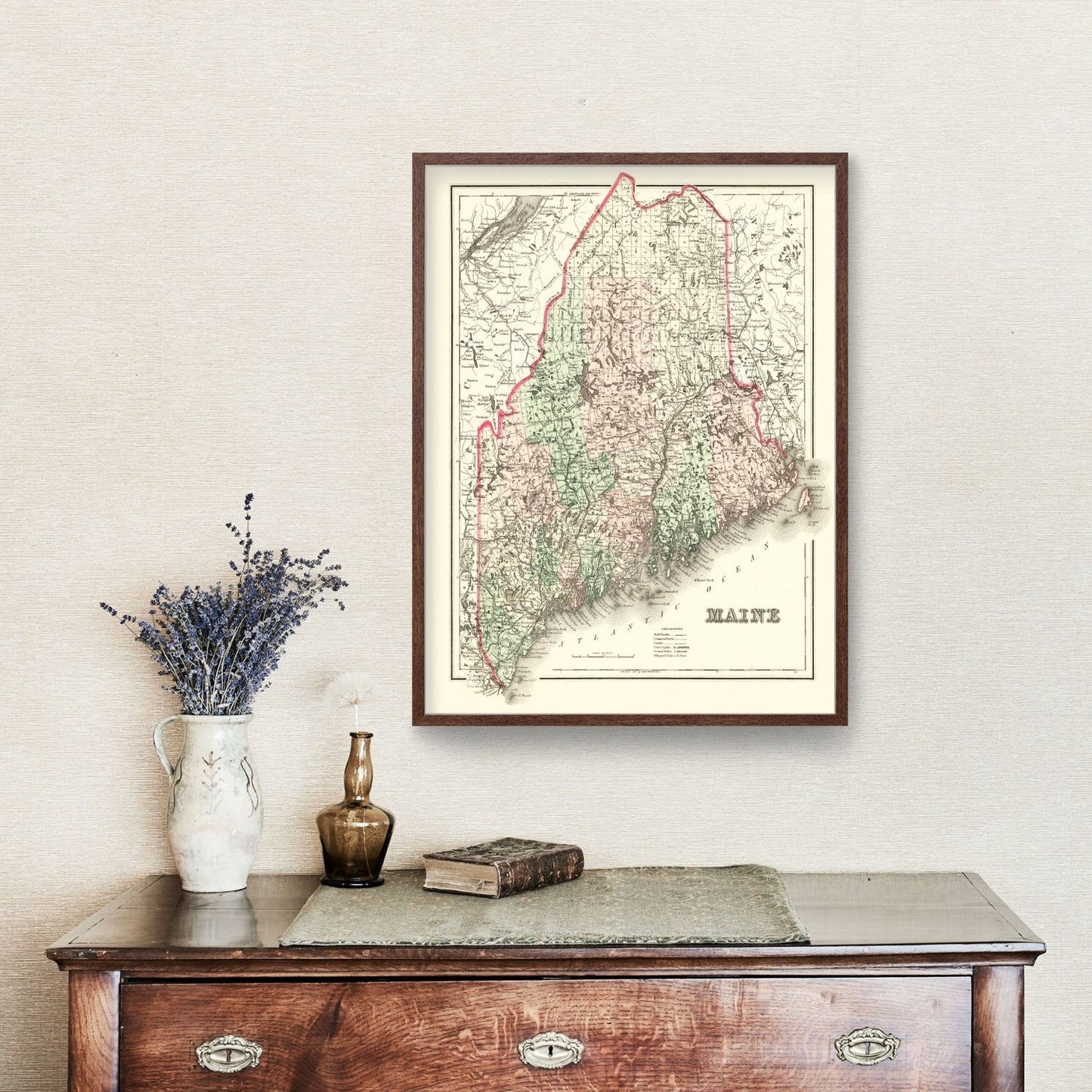 Vintage Map of Maine 1875