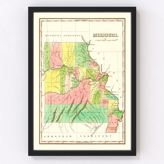 Vintage Map of Missouri 1824