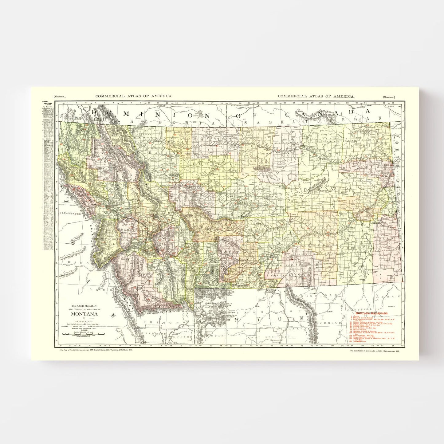 Vintage Map of Montana 1915