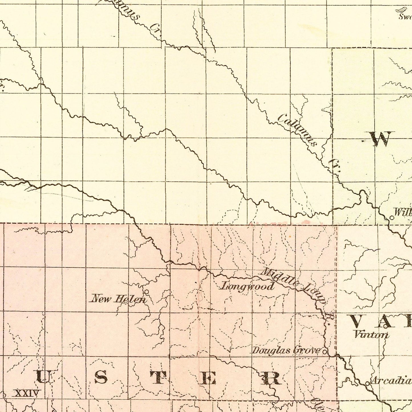 Vintage Map of Nebraska 1867
