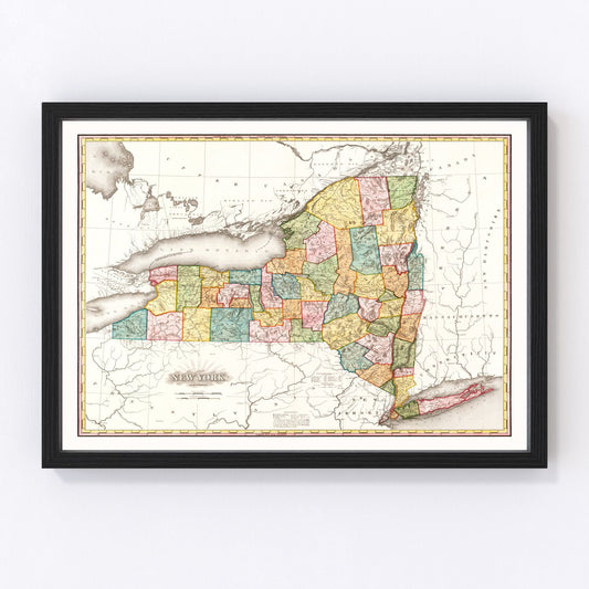 Vintage Map of New York 1819