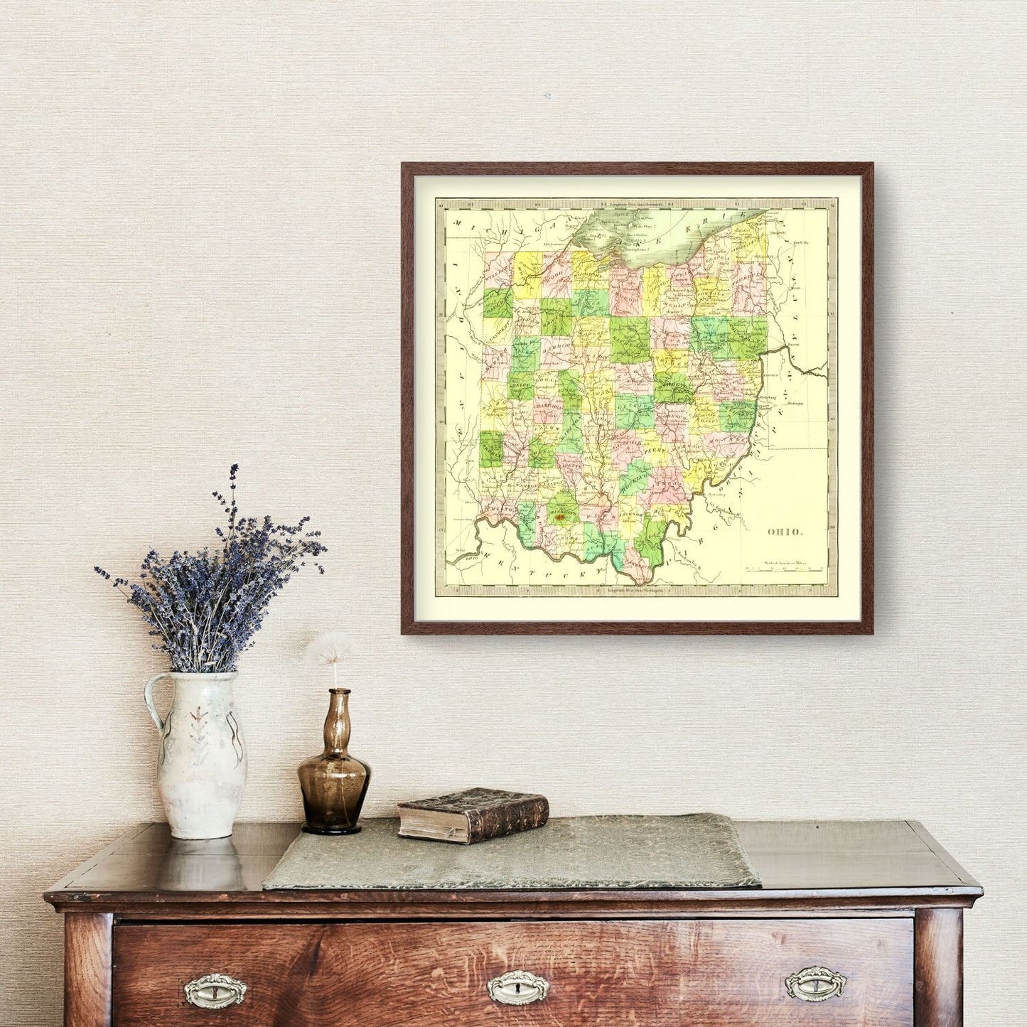 Vintage Map of Ohio 1836