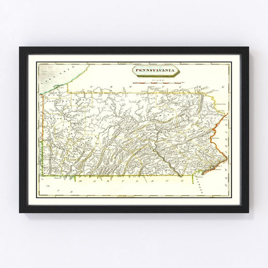Vintage Map of Pennsylvania 1804