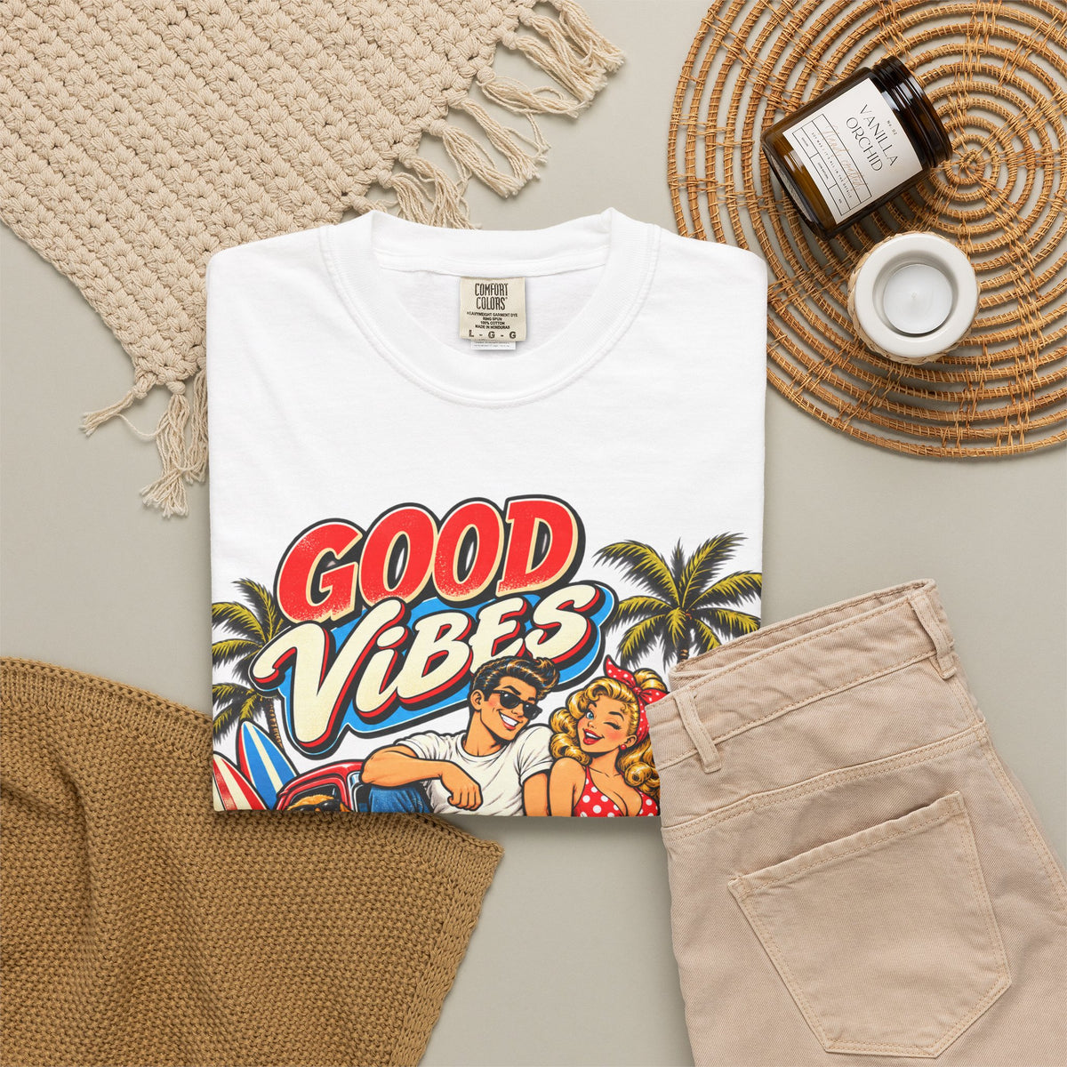 Good Vibes Retro Beach T-Shirt
