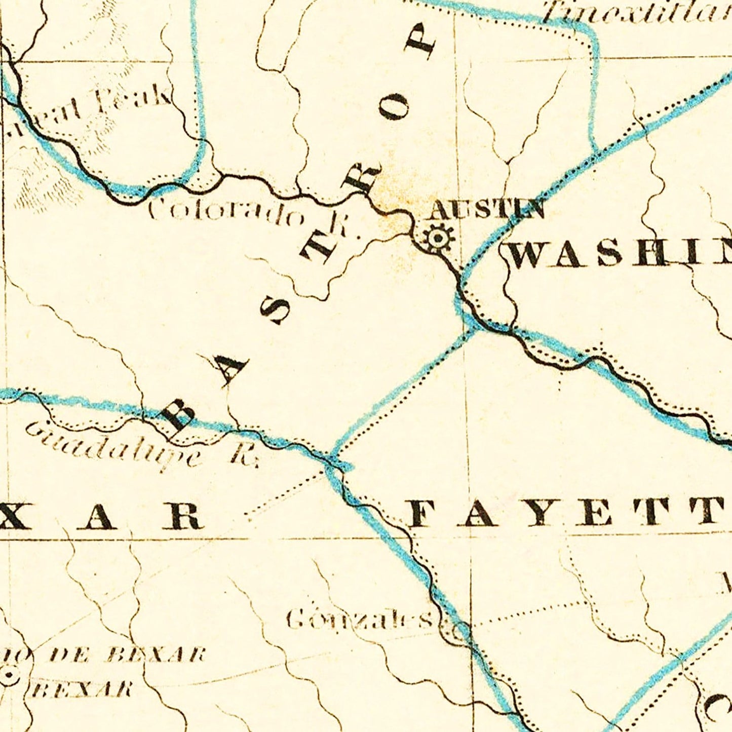 Vintage Map of Texas 1835