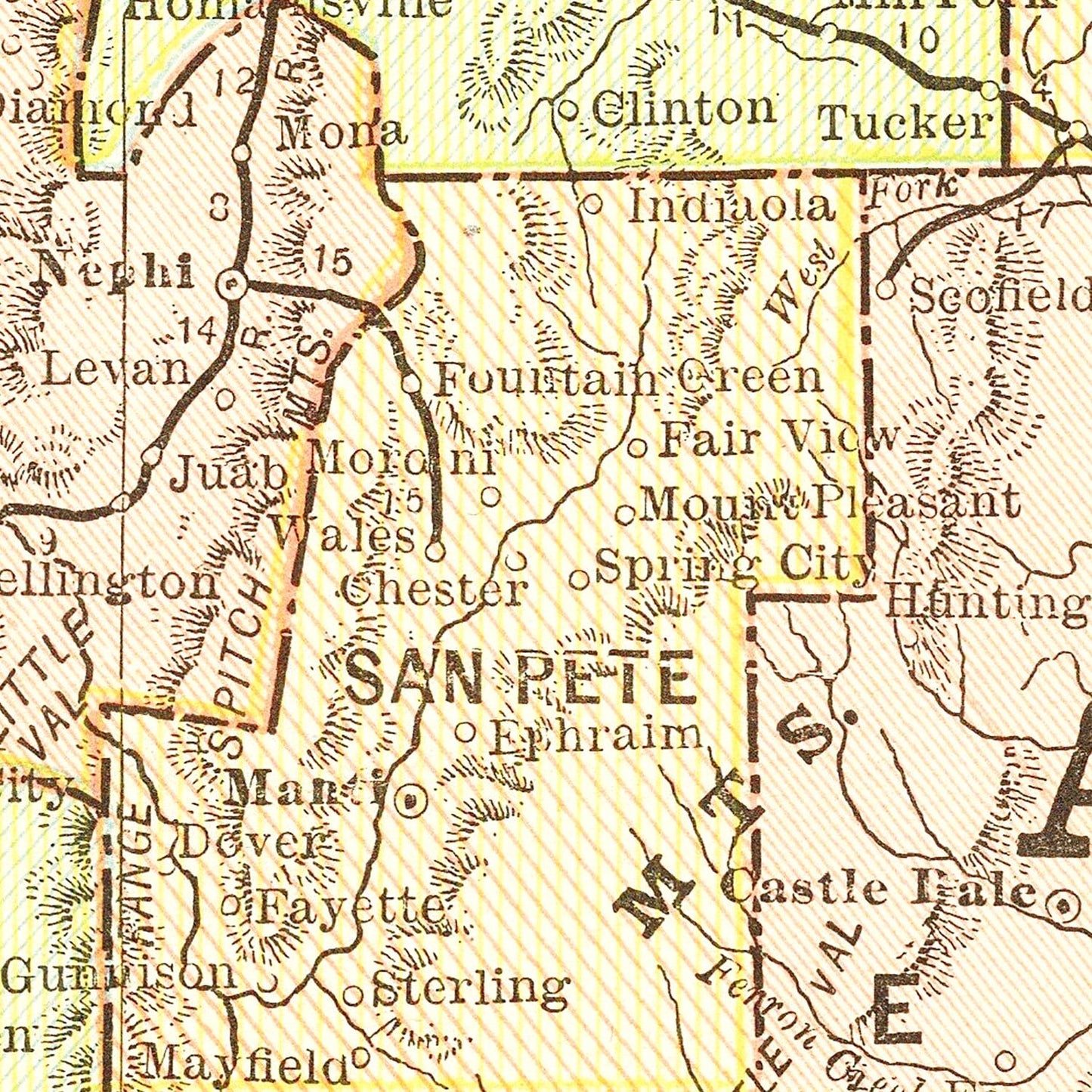 Vintage Map of Utah 1899