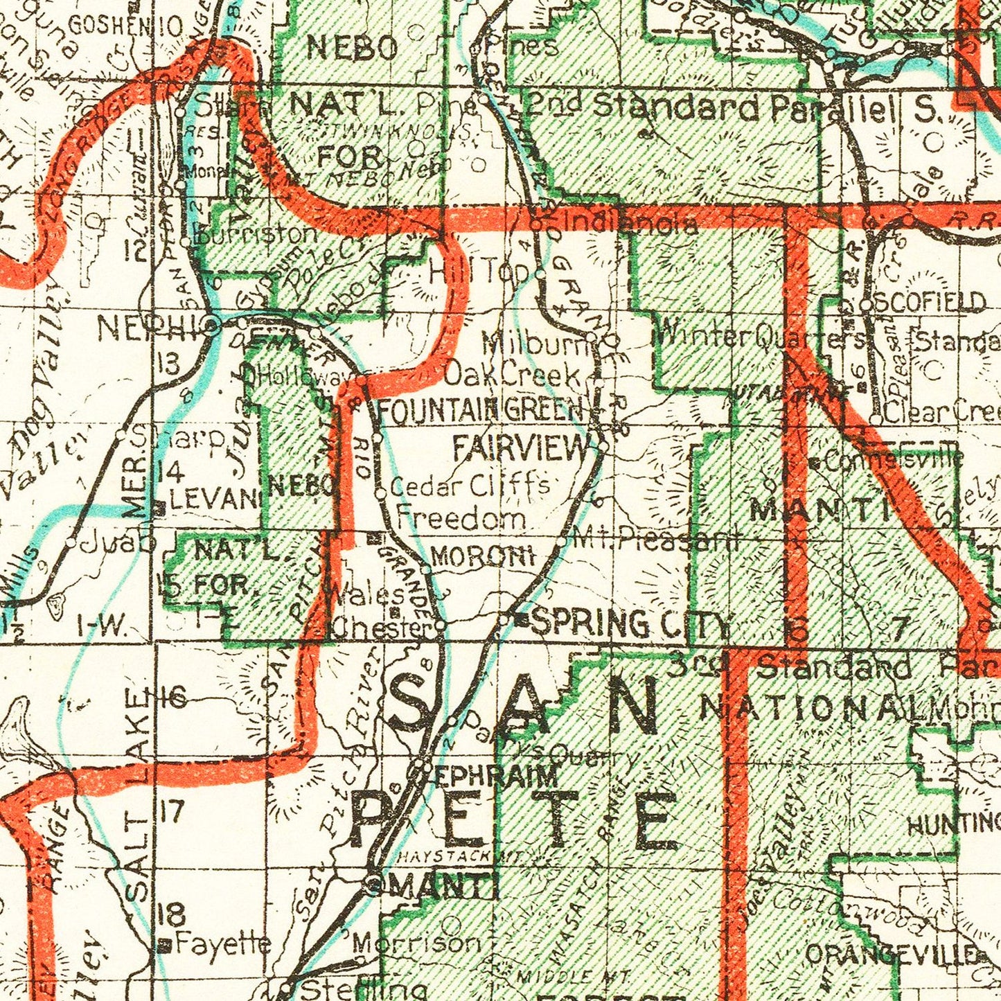 Vintage Map of Utah 1916