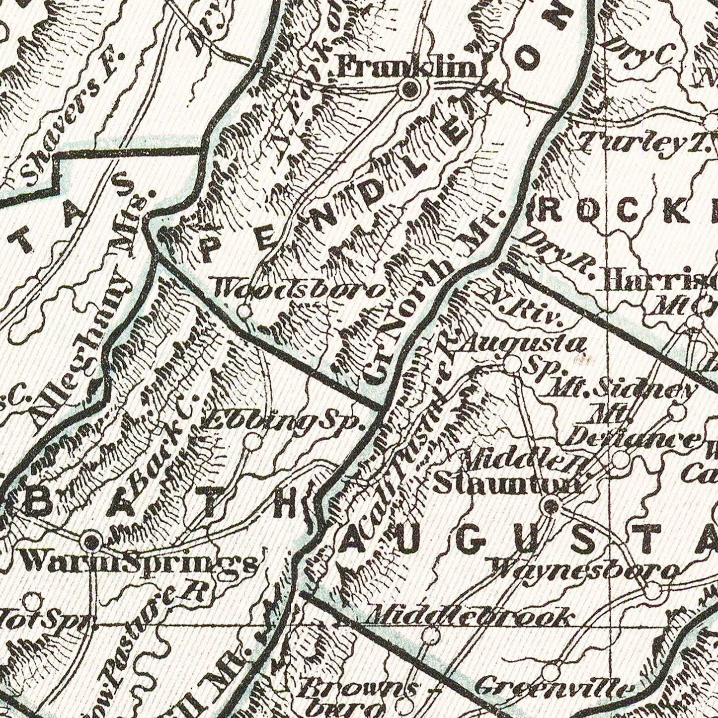 Vintage Map of Virginia 1842