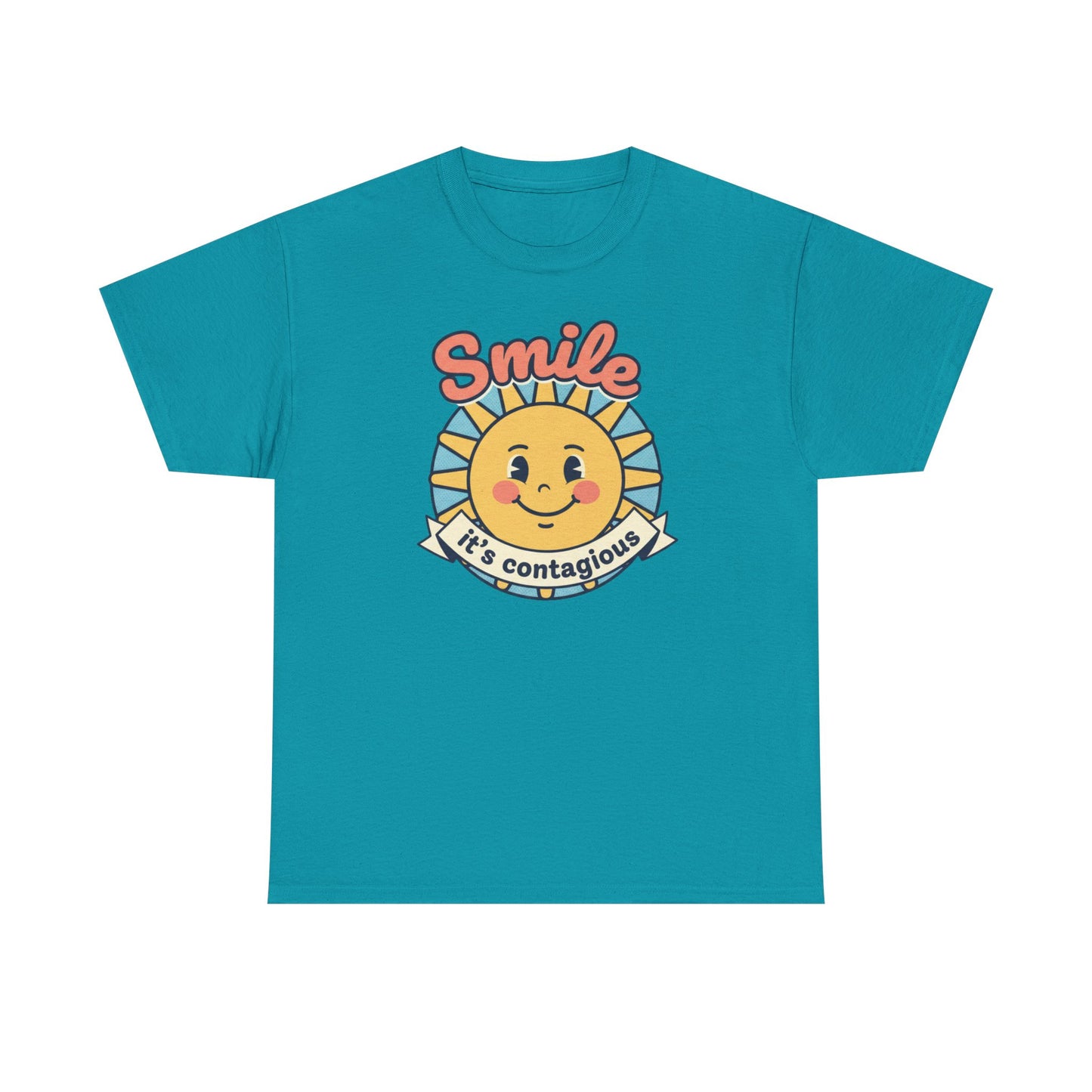 Smiling Sun "Smile It's Contagious" Tee | Cute Retro Sunshine Tee