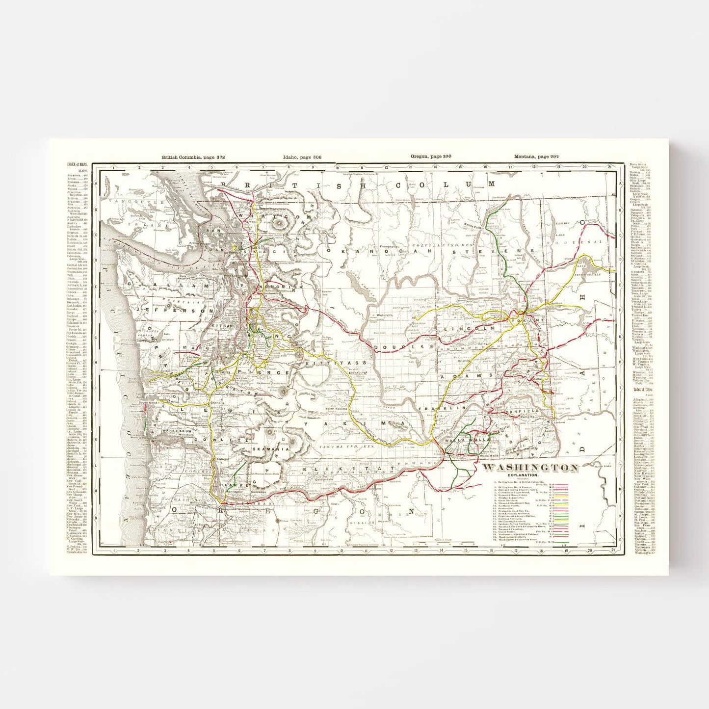 Vintage Map of Washington 1895