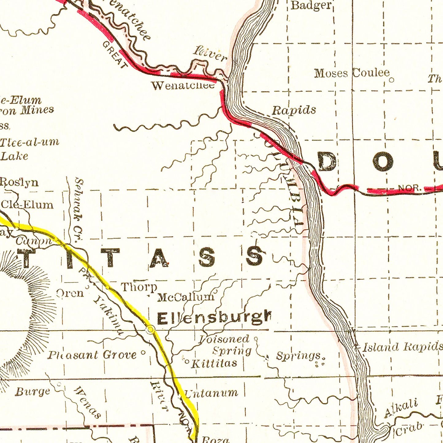 Vintage Map of Washington 1895