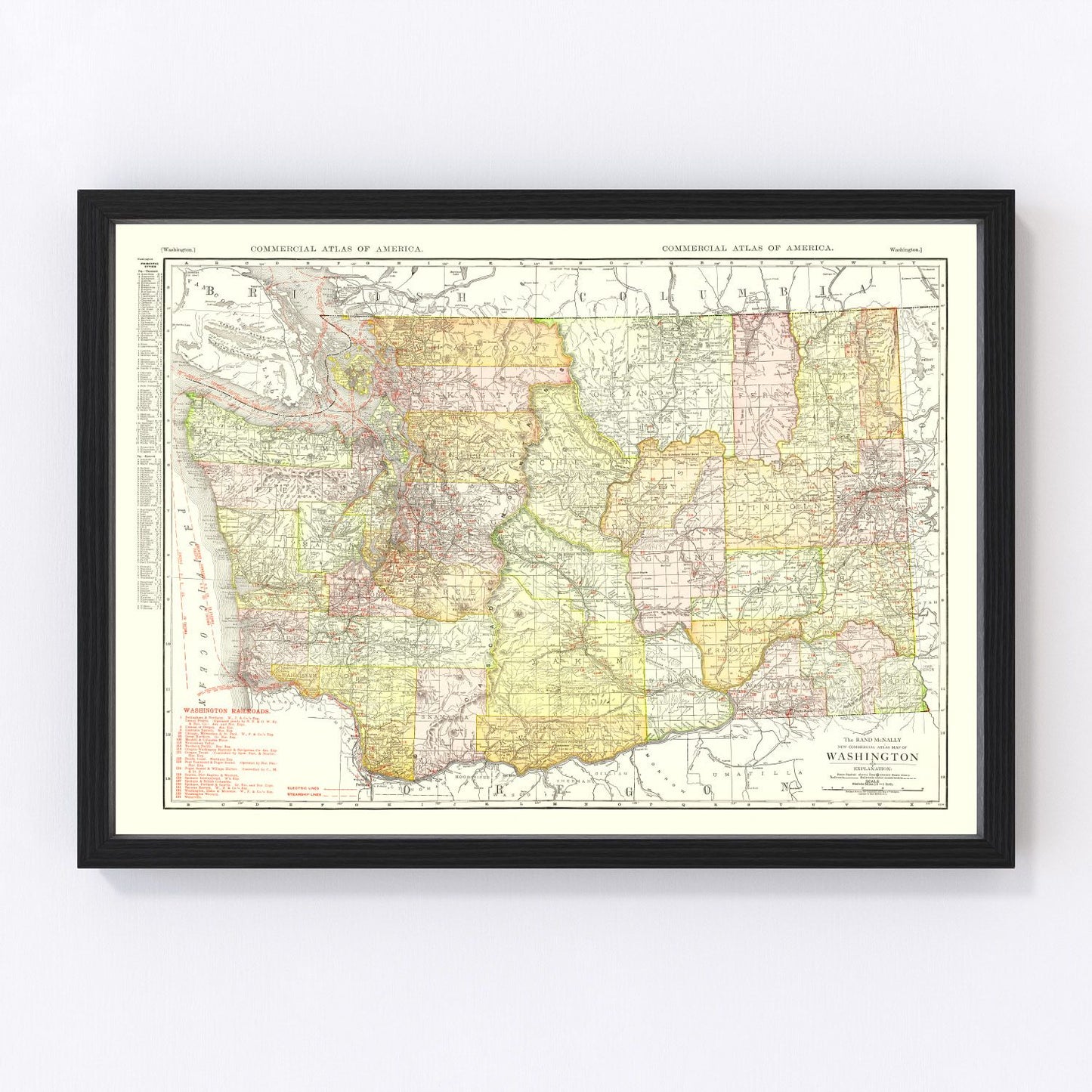 Vintage Map of Washington 1917