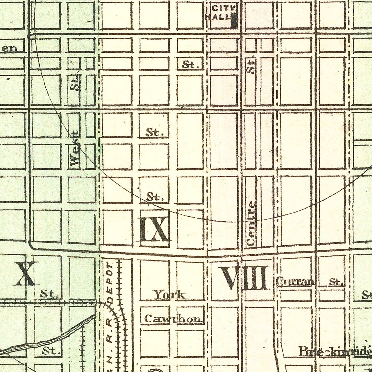 Vintage Map of Louisville, Kentucky 1875