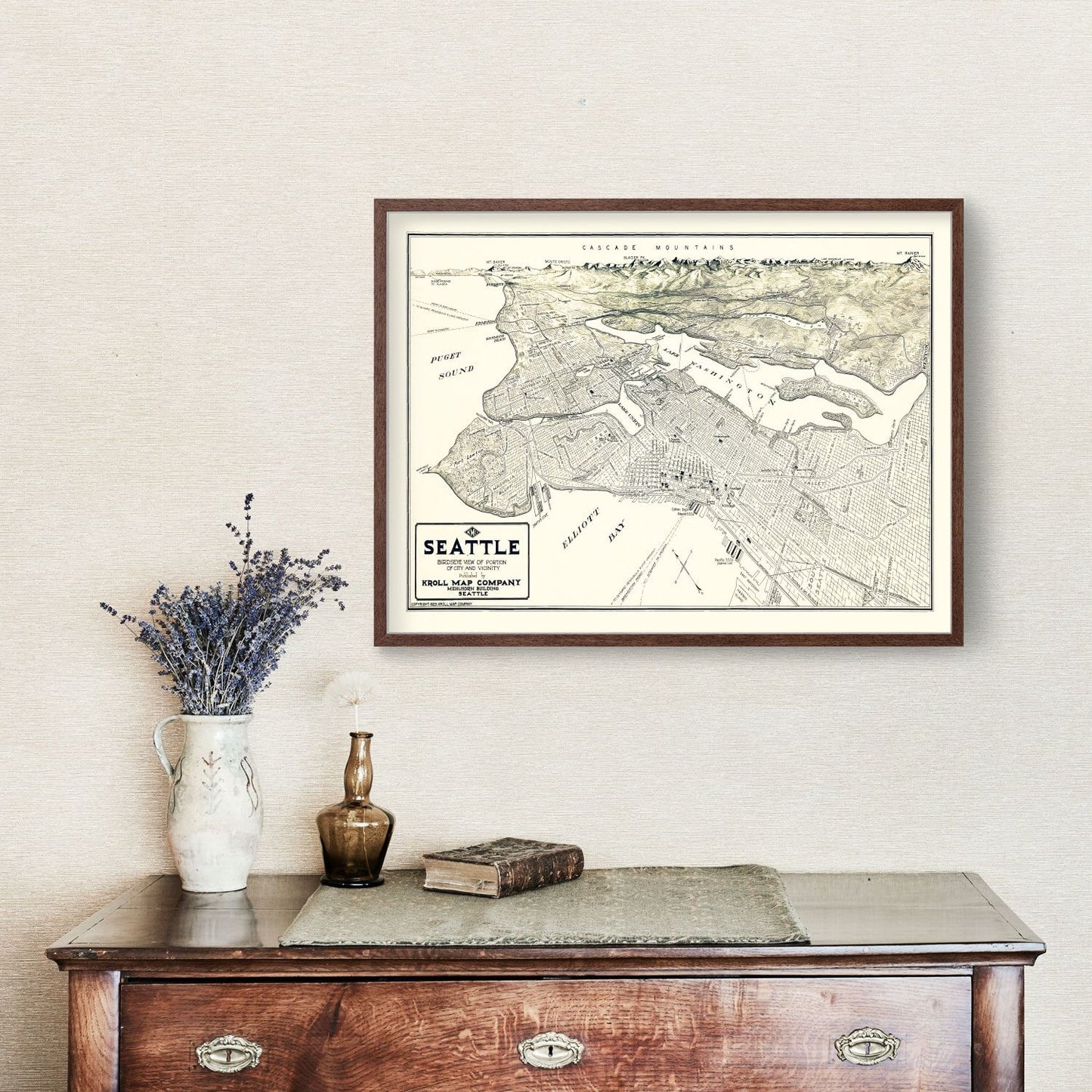 Vintage Map of Seattle, Washington 1925