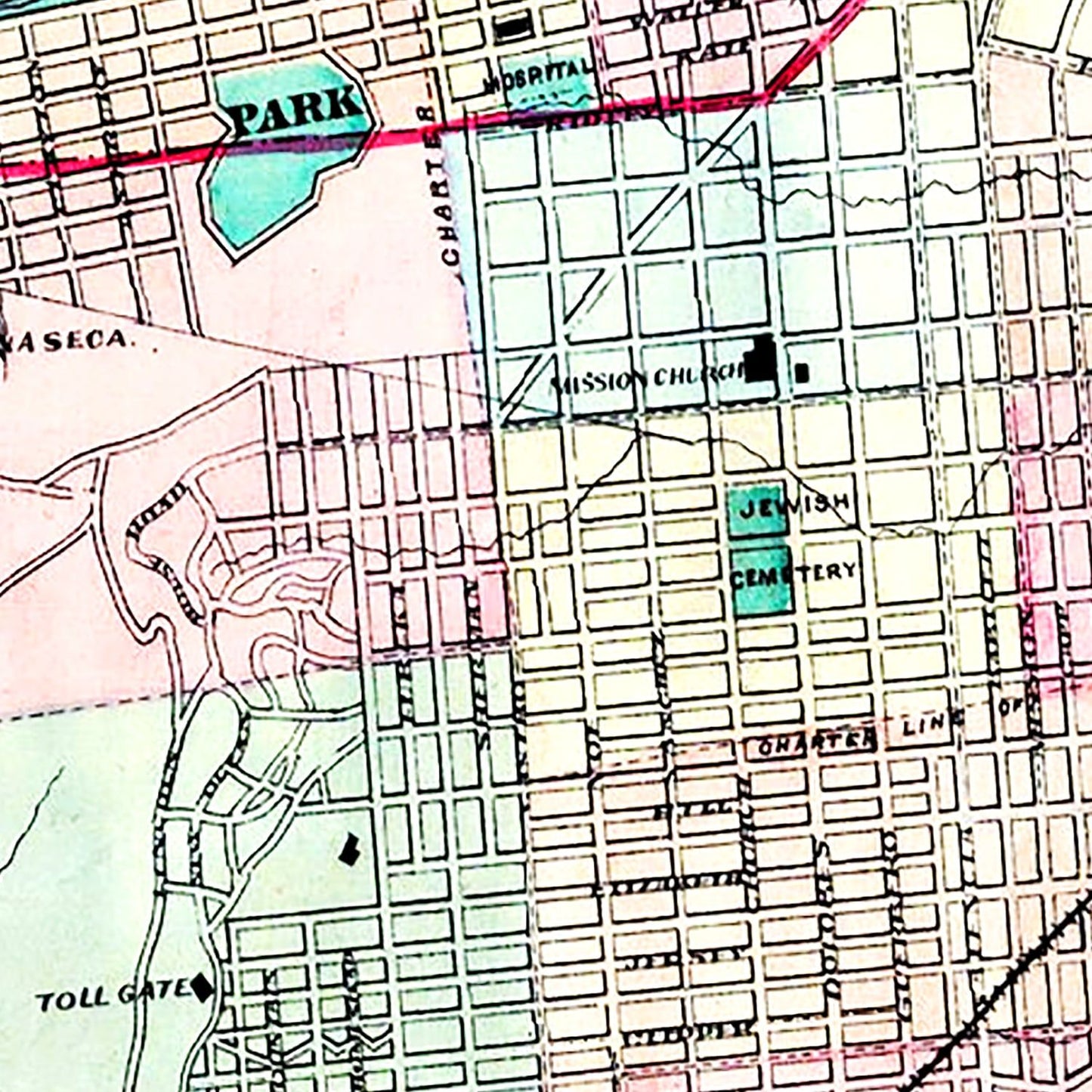 Vintage Map of San Francisco, California 1876