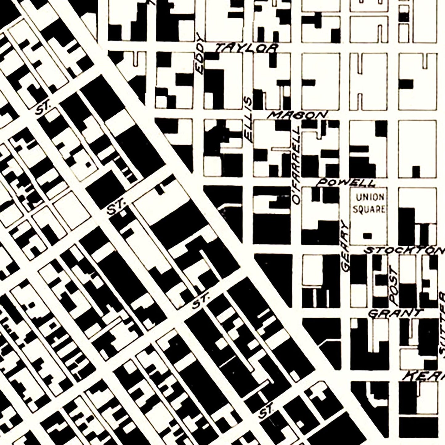 Vintage Map of San Francisco Post 1906 Fire (1908)