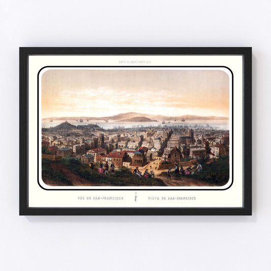 Vintage Map of San Francisco, California 1860