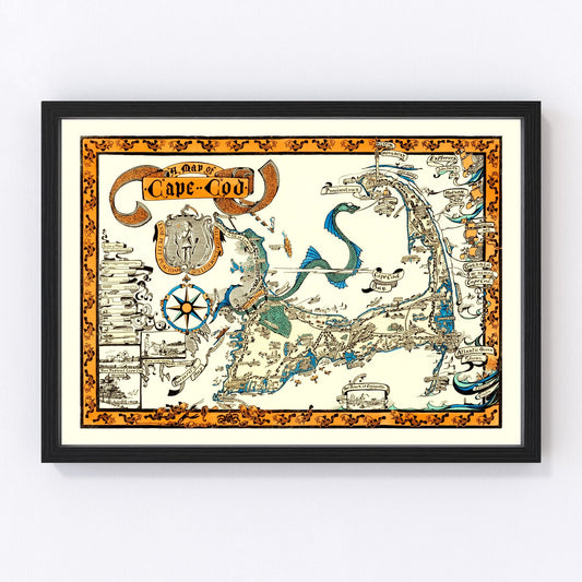 Vintage Map of Cape Cod, 1926