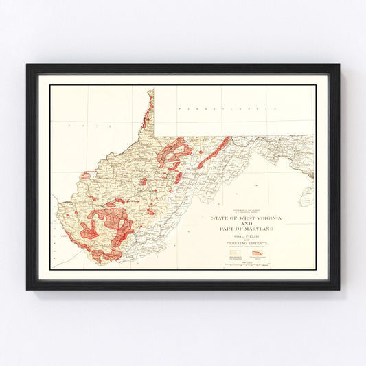 Vintage Map of West Virginia Coal Fields, 1919