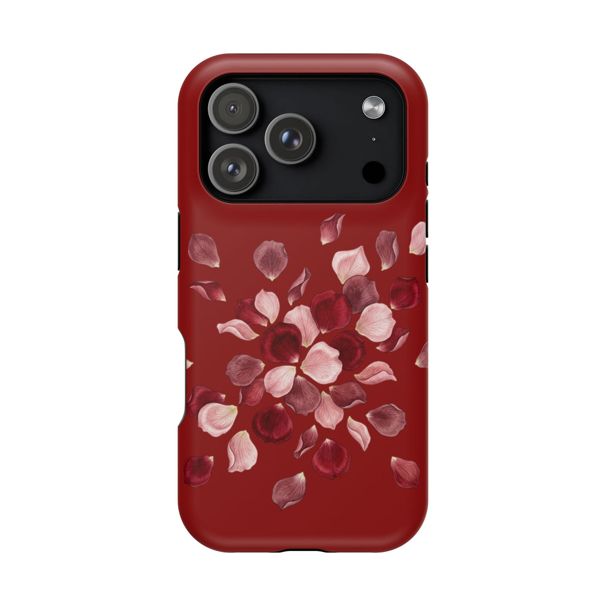 Phone Case — Red Floral Petal Magnetic Impact-Resistant Cover