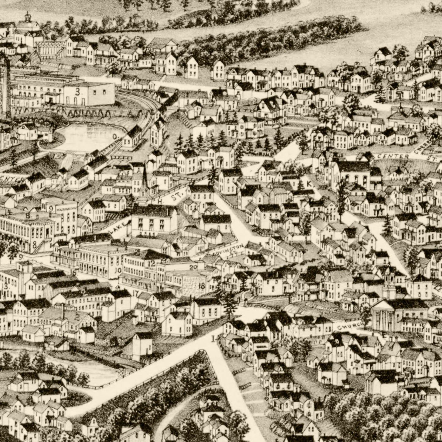 Vintage Map of Perry, New York 1892