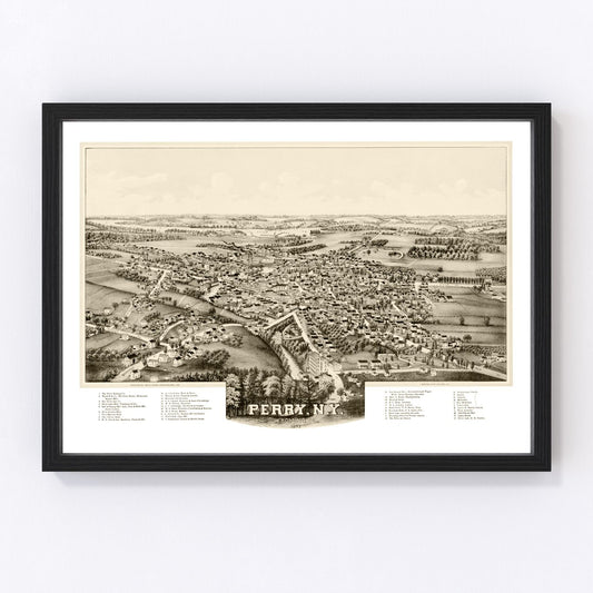 Vintage Map of Perry, New York 1892