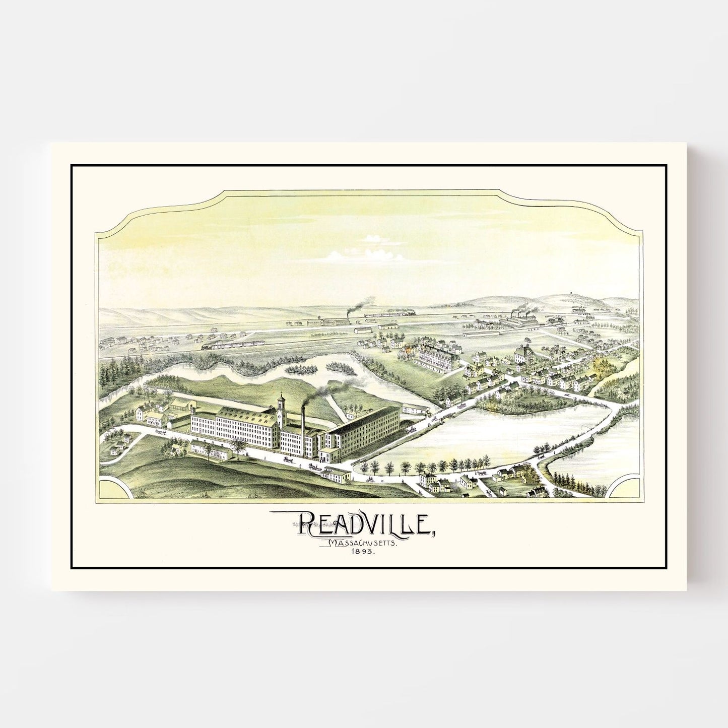 Vintage Map of Readville, Massachusetts 1893